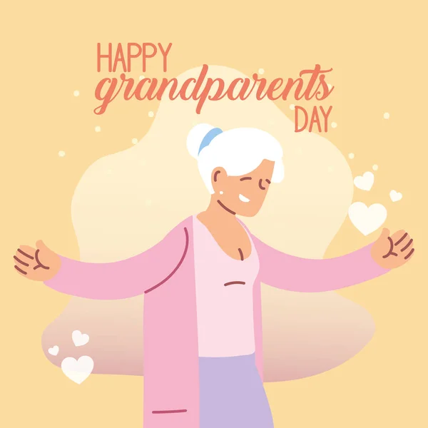 Babcia z szczęśliwy dziadkowie dzień wektor projekt — Wektor stockowy