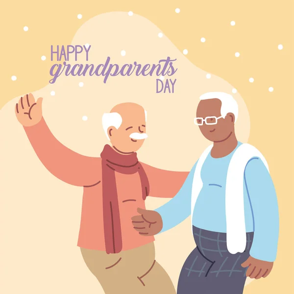 Grandfathers of happy grandparents day vector design — Stock Vector