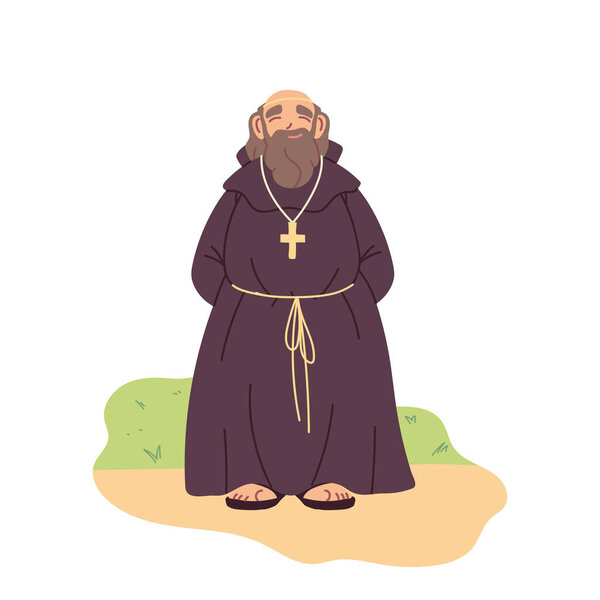 Medieval priest man vector design