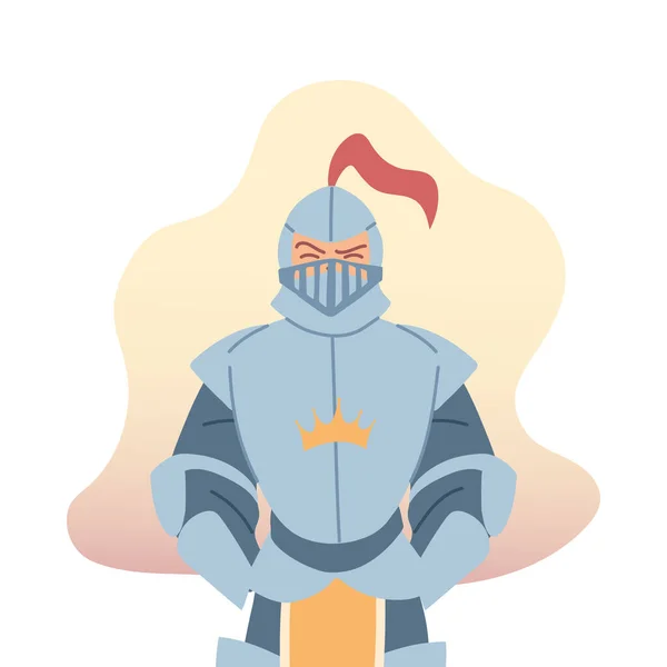 Cavaliere medievale uomo disegno vettoriale — Vettoriale Stock