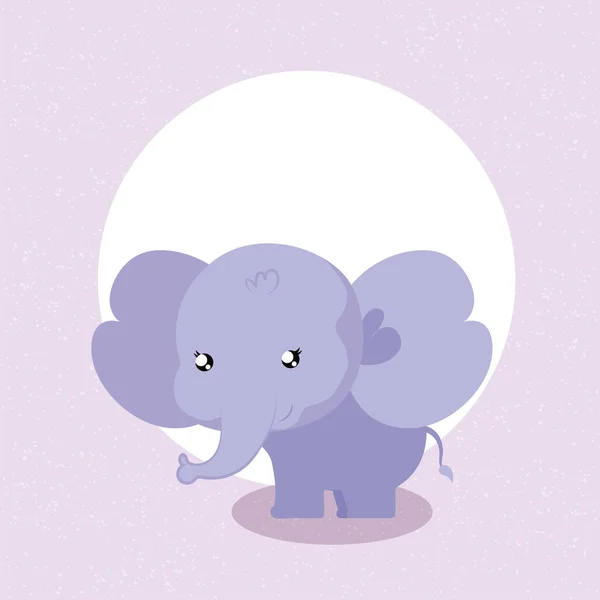 フレーム円形の象の漫画です — ストックベクタ