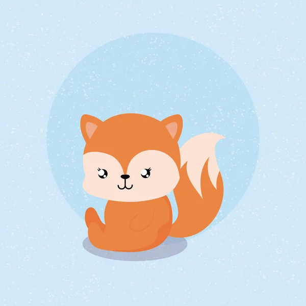 Desen animat de veveriță cu cadru circular — Vector de stoc