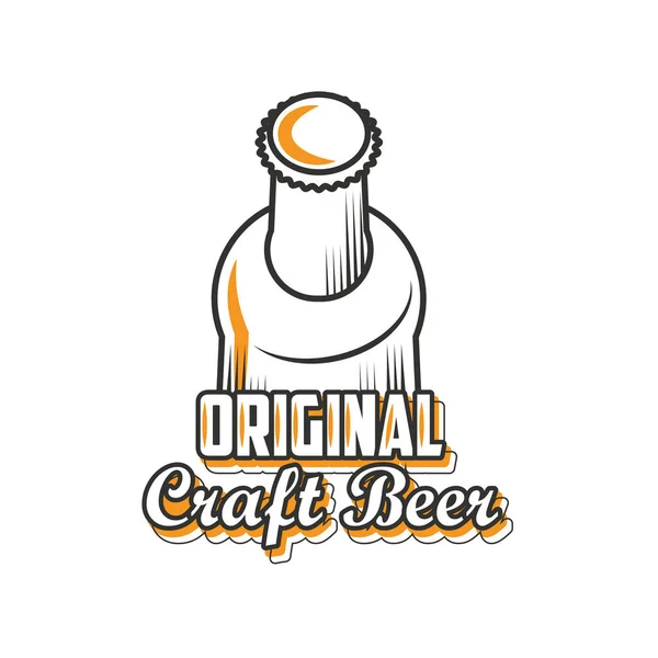 Oryginalne piwo rzemieślnicze, piwo butelkowane — Wektor stockowy