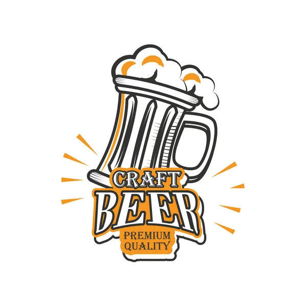 Jakość piwa rzemieślniczego, szklanka piwa — Wektor stockowy