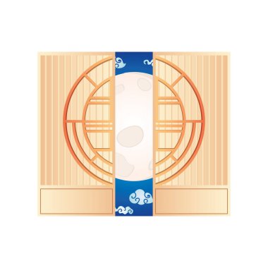 Beyaz arka planda Çince kapı stili