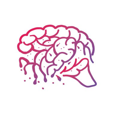 Beyaz arka planda beyin düşünme ve tasarım