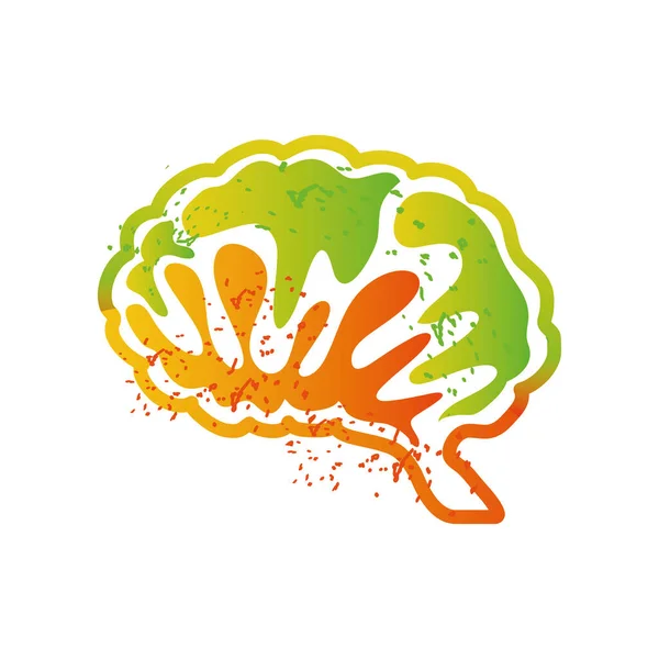 Pensamiento y diseño del cerebro sobre fondo blanco — Vector de stock