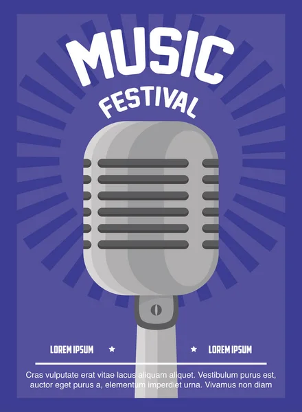 Festivalul de muzică poster, invitație creativă muzicală — Vector de stoc
