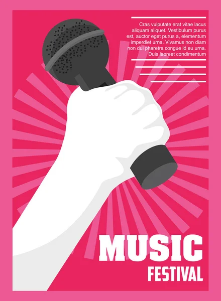 Festivalul de muzică poster, invitație creativă muzicală — Vector de stoc