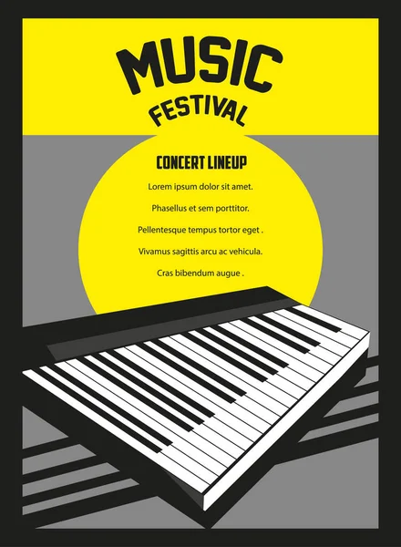 Affiche du festival de musique avec instrument de musique — Image vectorielle