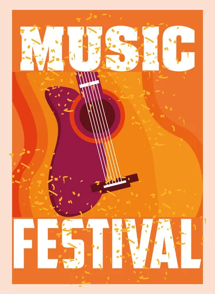 Manifesto del festival musicale con strumento musicale — Vettoriale Stock