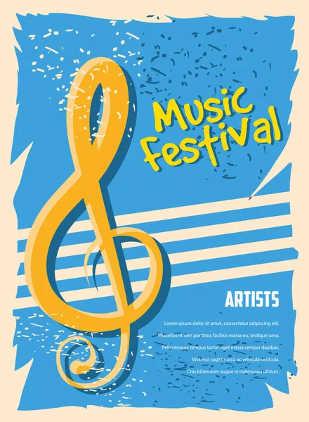 Фестиваль постерной музыки, музыкальное творческое приглашение — стоковый вектор