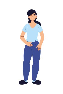 Latin kadın çizgi film vektör tasarımı