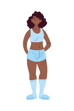 siyah kadın çizgi film vektör tasarımı