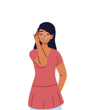 Latin kadın çizgi film vektör tasarımı