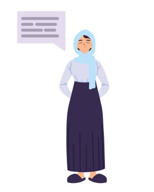 Kabarcık vektör tasarımlı Arap kadın çizgi filmi