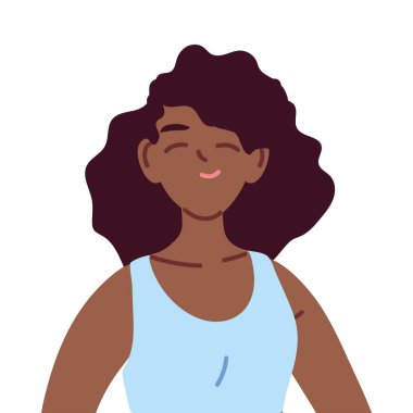 siyah kadın çizgi film vektör tasarımı