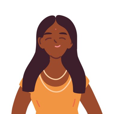 Hint kadın çizgi film vektör tasarımı