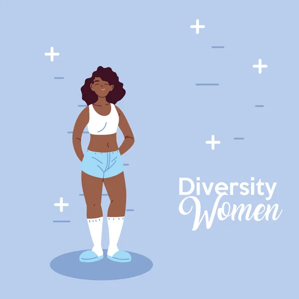 Mujer africana de dibujos animados de diversidad cultural vector de diseño — Vector de stock