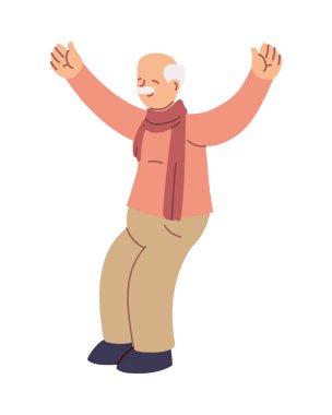 Büyükbaba gülümseyen karikatür