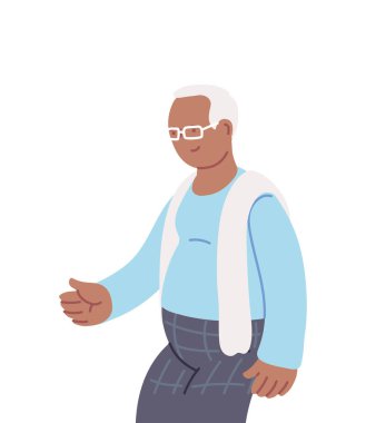 Büyükbaba gülümseyen karikatür