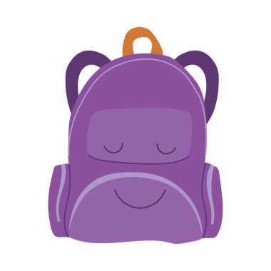 Mutlu yüzlü okul çantası.