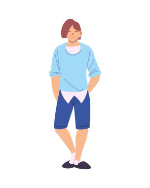 İzole edilmiş insan çizgi film vektör tasarımı