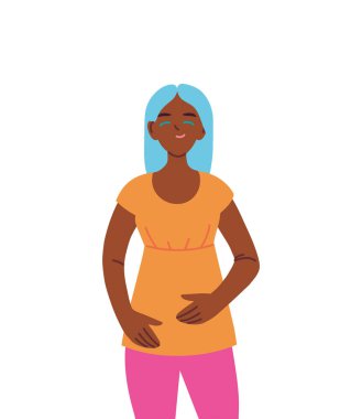 siyah kadın çizgi film vektör tasarımı