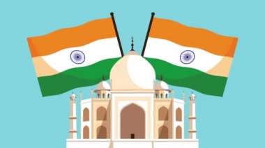 Hindistan 'ın bağımsızlık günü Tac Mahal' de bayraklarla kutlanıyor.