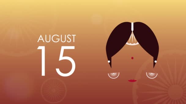 India indipendenza giorno celebrazione con i capelli della donna — Video Stock