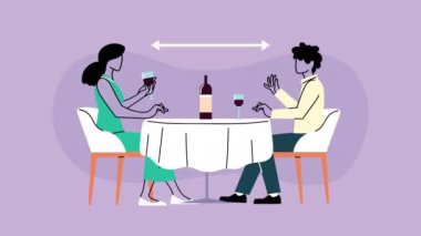 Restoranda çiftlerin yemek yediği biyo-güvenlik protokolleri