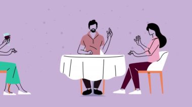 Restoranda insanların yemek yediği biyolojik güvenlik protokolleri.