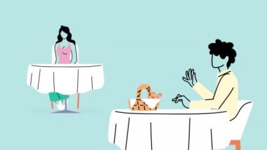 Restoranda çiftlerin yemek yediği biyo-güvenlik protokolleri