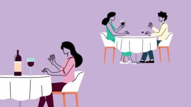 Restoranda insanların yemek yediği biyolojik güvenlik protokolleri.