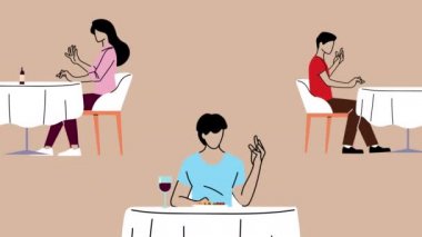 Restoranda insanların yemek yediği biyolojik güvenlik protokolleri.