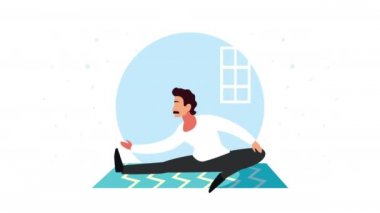 Genç adam egzersiz yapıyor.