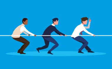 iş adamları zarif halat çekme vektör ilüstrasyonu