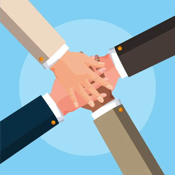 Teamwork handen avatar karakter vector ilustratie — Stockvector