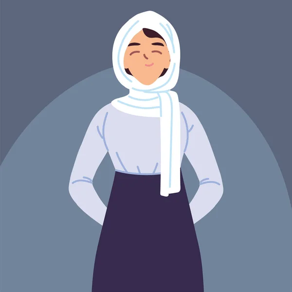 Портрет мусульманки в традиційній сукні — стоковий вектор