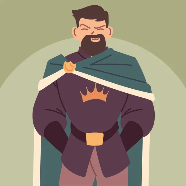 Король, человек в царских одеждах, монарх — стоковый вектор