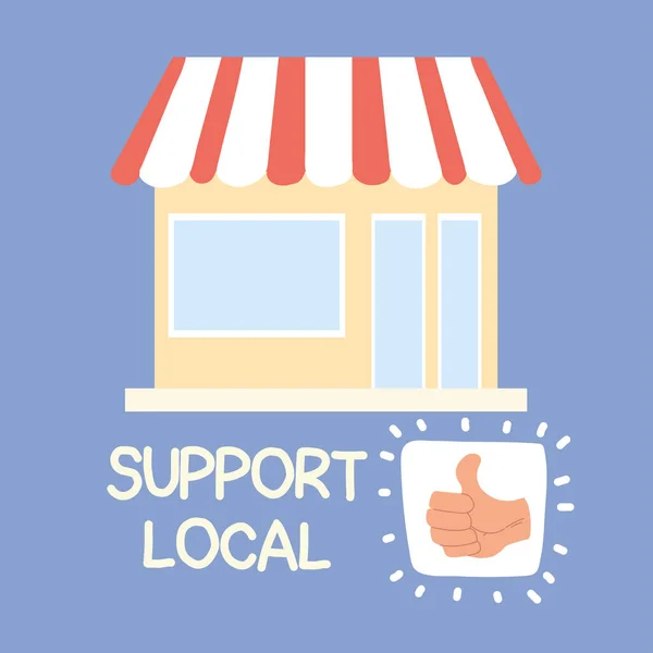 Handla lokalt, stödja lokala företag — Stock vektor