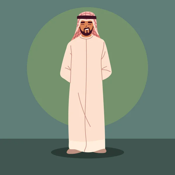Saudi arabischer Mann trägt thobe — Stockvektor