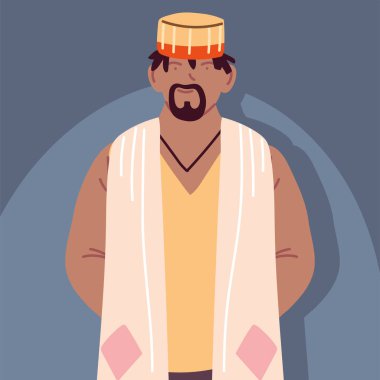 Afrika 'nın geleneksel ulusal kostümlü insan portresi