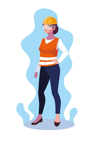 Mujer Avatar diseño de dibujos animados ingeniero — Vector de stock