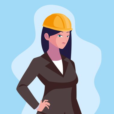 Avatar kadın karikatür mühendisi tasarımı