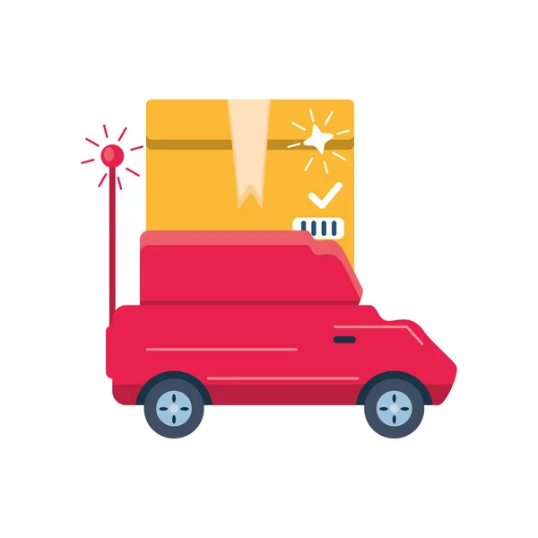Фургон, перевозка грузов на белом фоне — стоковый вектор