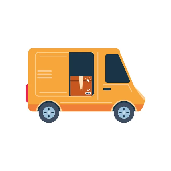 Minibüs, beyaz arka planda kargo taşımacılığı — Stok Vektör