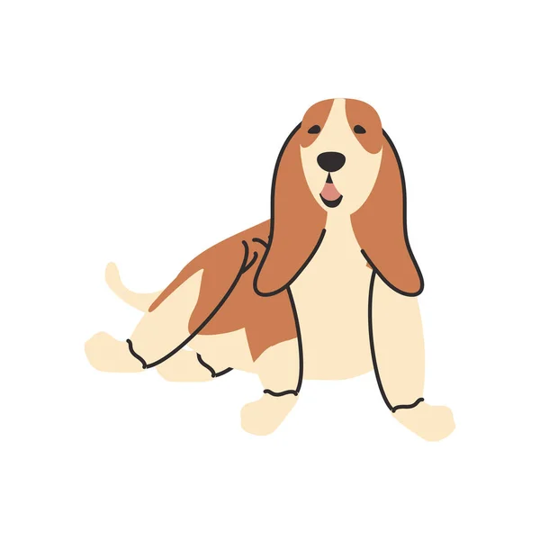 Lindo perro mascota sobre fondo blanco — Vector de stock