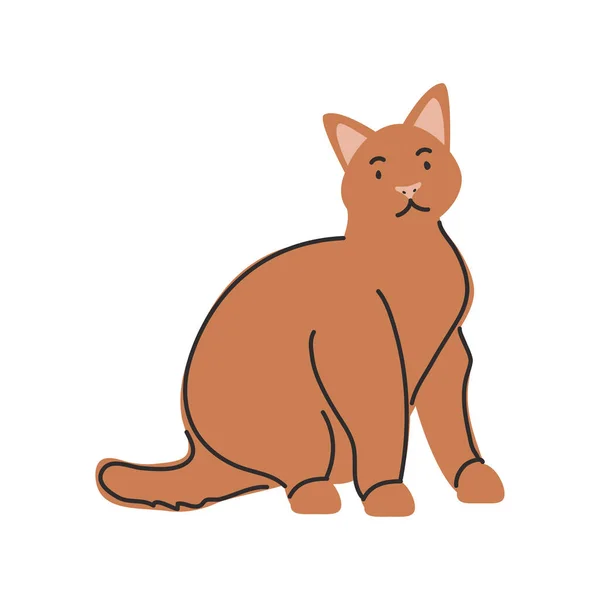 Lindo gato doméstico sobre fondo blanco — Vector de stock