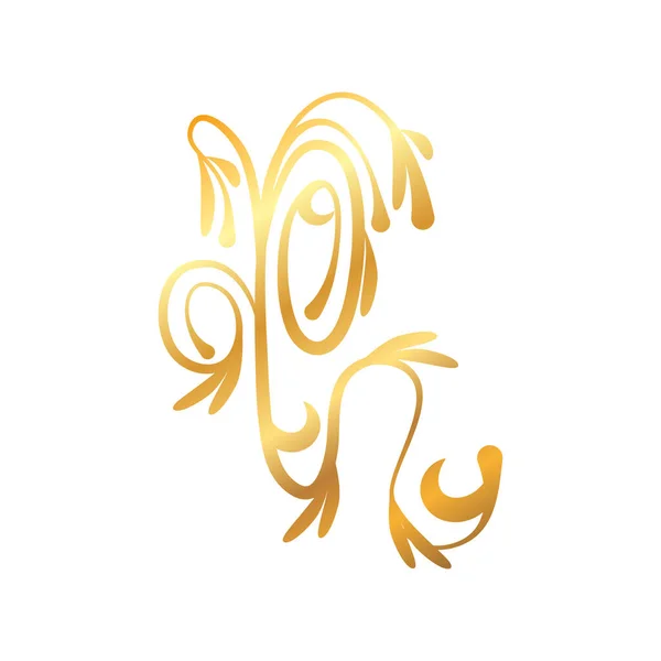 Золотий квітковий орнамент на білому тлі — стоковий вектор